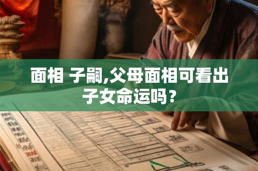 面相 子嗣,父母面相可看出子女命运吗？