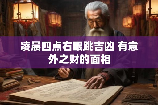 凌晨四点右眼跳吉凶 有意外之财的面相