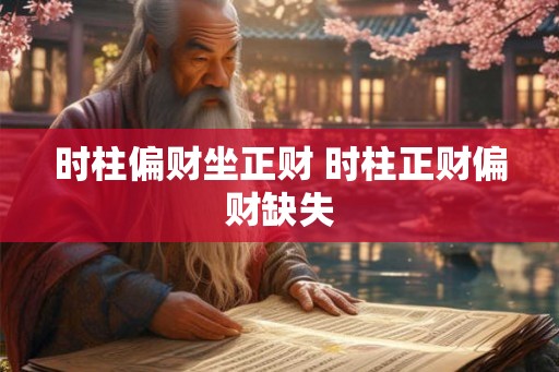 时柱偏财坐正财 时柱正财偏财缺失 时柱偏财坐正财 时柱正财偏财缺失