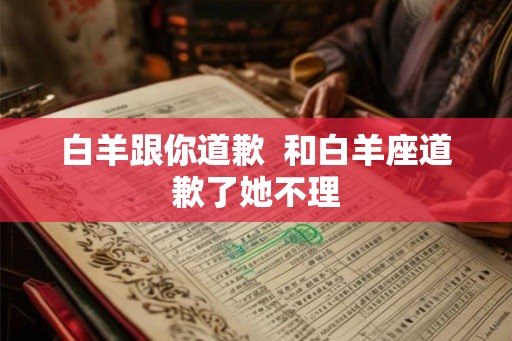 白羊跟你道歉  和白羊座道歉了她不理