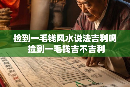 捡到一毛钱风水说法吉利吗 捡到一毛钱吉不吉利