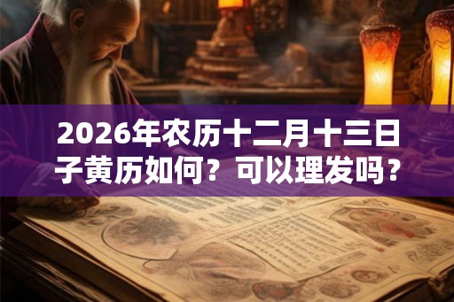 2026年农历十二月十三日子黄历如何？可以理发吗？