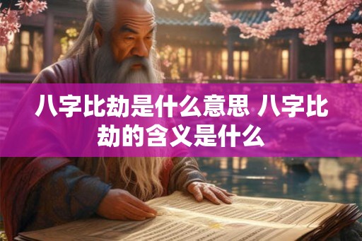 八字比劫是什么意思 八字比劫的含义是什么