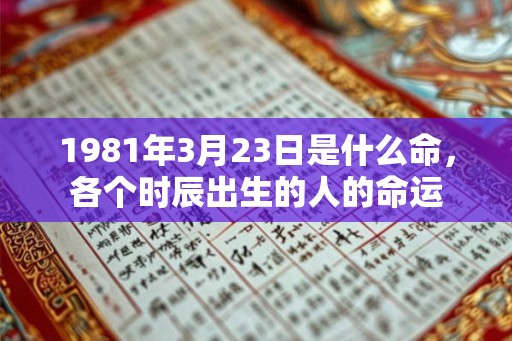 1981年3月23日是什么命，各个时辰出生的人的命运