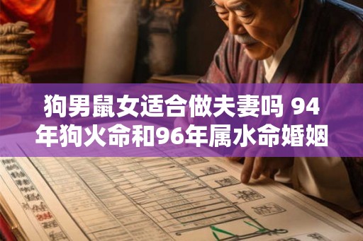 狗男鼠女适合做夫妻吗 94年狗火命和96年属水命婚姻 狗男鼠女适合做夫妻吗 94年狗火命和96年属水命婚姻