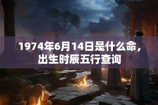 1974年6月14日是什么命，出生时辰五行查询