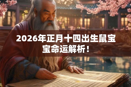 2026年正月十四出生鼠宝宝命运解析! 2026年正月十四出生鼠宝宝命运解析!