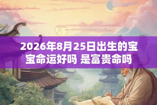 2026年8月25日出生的宝宝命运好吗 是富贵命吗 2026年8月25日出生的宝宝命运好吗 是富贵命吗