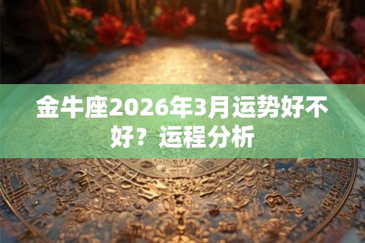 金牛座2026年3月运势好不好?运程分析 金牛座2026年3月运势好不好?运程分析