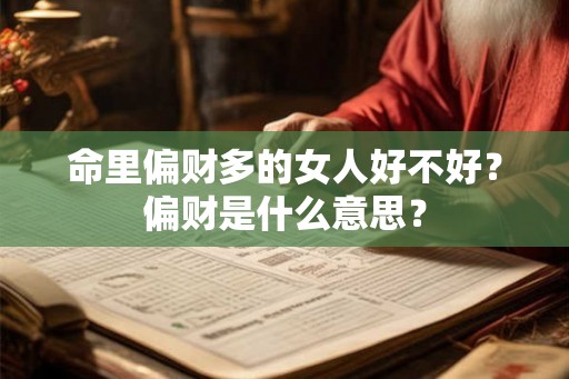 命里偏财多的女人好不好？偏财是什么意思？