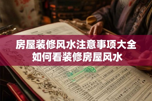 房屋装修风水注意事项大全 如何看装修房屋风水