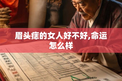 眉头痣的女人好不好,命运怎么样