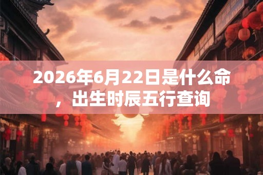 2026年6月22日是什么命，出生时辰五行查询