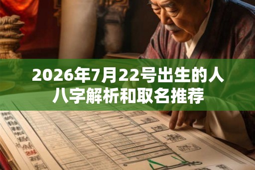2026年7月22号出生的人八字解析和取名推荐