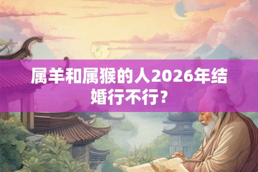 属羊和属猴的人2026年结婚行不行？