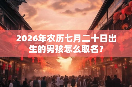 2026年农历七月二十日出生的男孩怎么取名? 2026年农历七月二十日出生的男孩怎么取名?