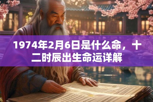 1974年2月6日是什么命，十二时辰出生命运详解