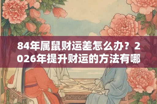 84年属鼠财运差怎么办?2026年提升财运的方法有哪些? 84年属鼠财运差怎么办?2026年提升财运的方法有哪些?