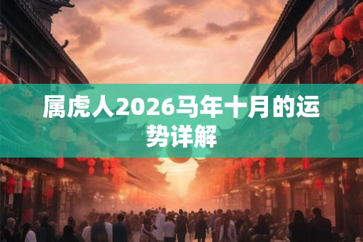 属虎人2026马年十月的运势详解 属虎人2026马年十月的运势详解
