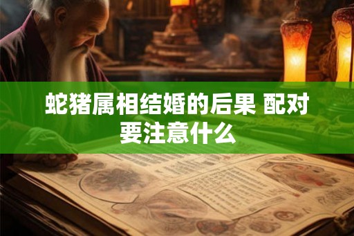 蛇猪属相结婚的后果 配对要注意什么 蛇猪属相结婚的后果 配对要注意什么
