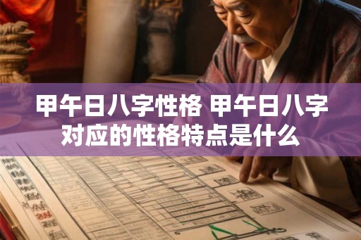 甲午日八字性格 甲午日八字对应的性格特点是什么