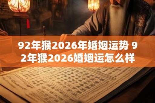 92年猴2026年婚姻运势 92年猴2026婚姻运怎么样 92年猴2026年婚姻运势 92年猴2026婚姻运怎么样