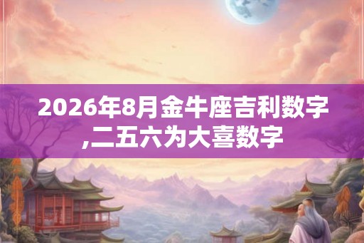 2026年8月金牛座吉利数字,二五六为大喜数字