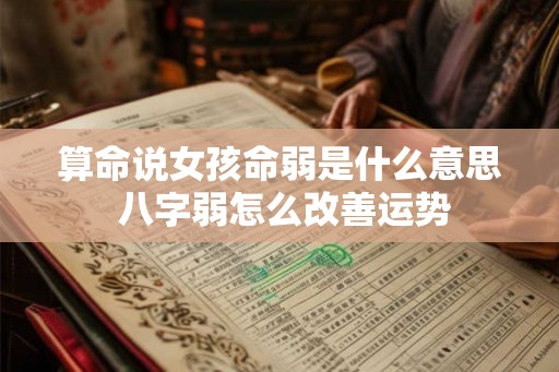 算命说女孩命弱是什么意思 八字弱怎么改善运势 算命说女孩命弱是什么意思 八字弱怎么改善运势