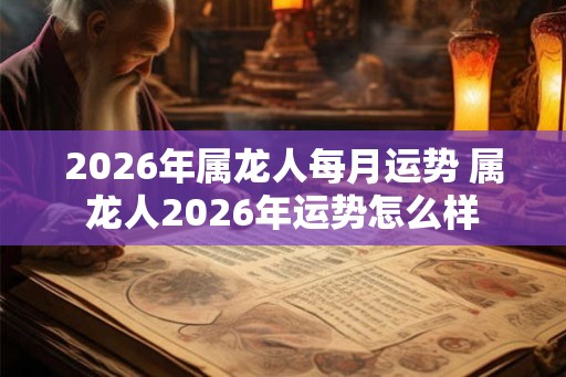 2026年属龙人每月运势 属龙人2026年运势怎么样
