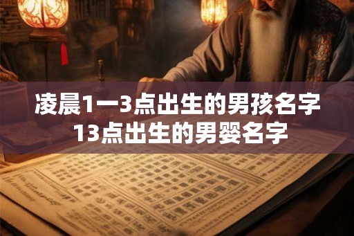 凌晨1一3点出生的男孩名字 13点出生的男婴名字