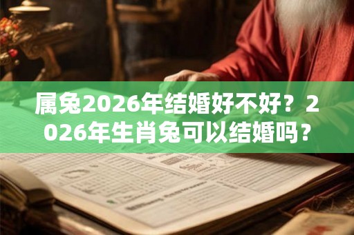 属兔2026年结婚好不好？2026年生肖兔可以结婚吗？