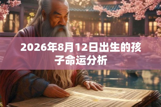 2026年8月12日出生的孩子命运分析