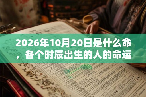 2026年10月20日是什么命，各个时辰出生的人的命运