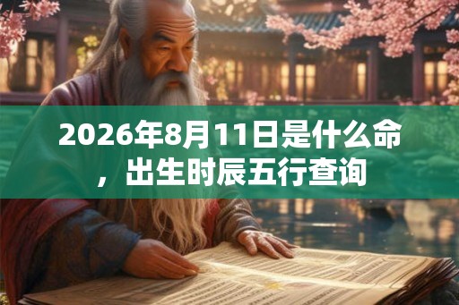 2026年8月11日是什么命，出生时辰五行查询