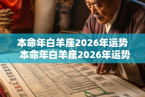 本命年白羊座2026年运势  本命年白羊座2026年运势
