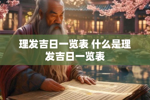 理发吉日一览表 什么是理发吉日一览表
