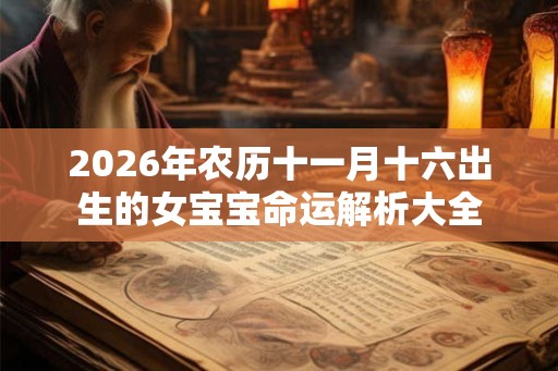 2026年农历十一月十六出生的女宝宝命运解析大全