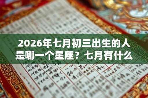 2026年七月初三出生的人是哪一个星座？七月有什么星座