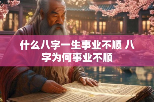 什么八字一生事业不顺 八字为何事业不顺