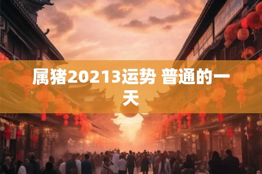 属猪20213运势 普通的一天