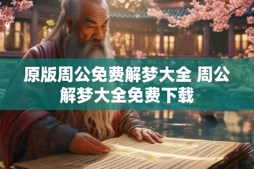 原版周公免费解梦大全 周公解梦大全免费下载