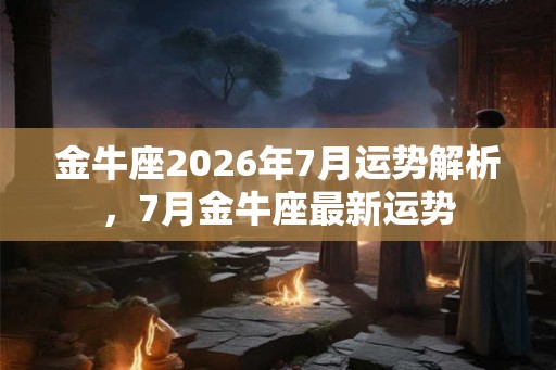 金牛座2026年7月运势解析，7月金牛座最新运势