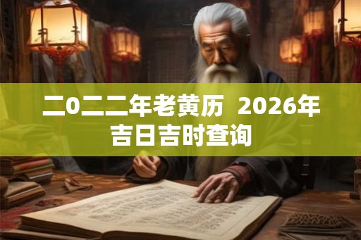 二0二二年老黄历  2026年吉日吉时查询