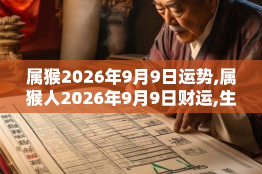 属猴2026年9月9日运势,属猴人2026年9月9日财运,生肖猴2026年9月9日运势