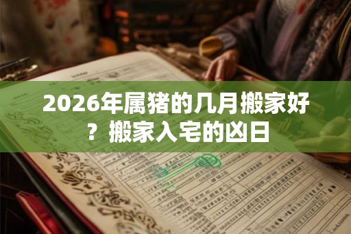 2026年属猪的几月搬家好？搬家入宅的凶日