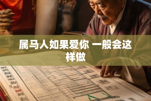 属马人如果爱你 一般会这样做 属马人如果爱你 一般会这样做