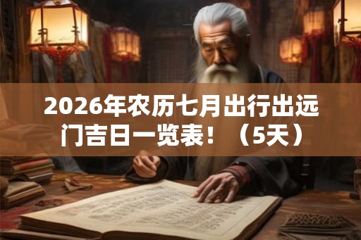 2026年农历七月出行出远门吉日一览表！（5天）