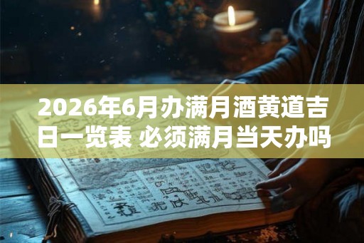 2026年6月办满月酒黄道吉日一览表 必须满月当天办吗 2026年6月办满月酒黄道吉日一览表 必须满月当天办吗