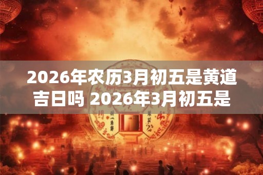 2026年农历3月初五是黄道吉日吗 2026年3月初五是黄道吉日吗