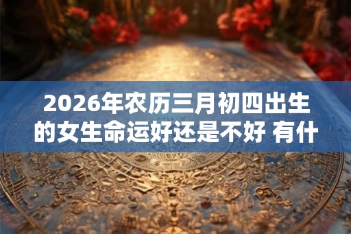 2026年农历三月初四出生的女生命运好还是不好 有什么说法